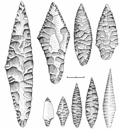 Кремневые наконечники эпохи неолита